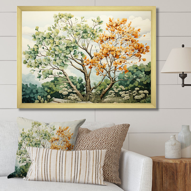 «American Basswood Tree Lyrical I», reproduction sur toile, H 16 po x l 32 po x P 1 po, Encadrement doré