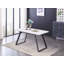 Rosamond 4 Person Dining set - a Rectangular Wooden Dining Table with Metal Legs and a Set of 4 Quilted Ring Knocker Velvet Dining Chairs for Dining Room - Modern Dining Table Set-1294802202