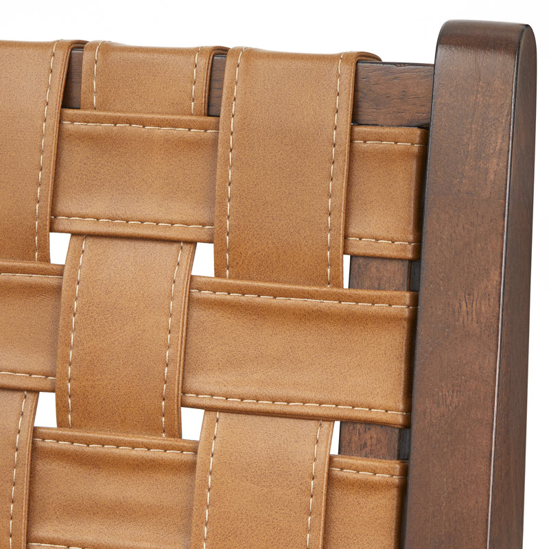 Upholstered Counter Stool with Solid Wood Frame