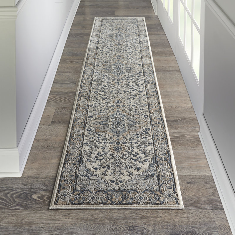 Tapis ivoire / gris à motif oriental Jurado, Runner 2'2" x 6'