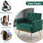 Fauteuil capitonné Velet avec pieds en métal doré-5639839