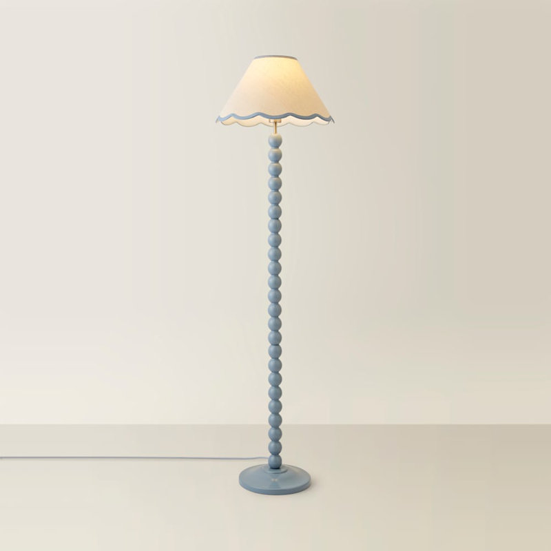 Bobbles 144cm Traditional Floor Lamp, White/Blue, Powder Blue