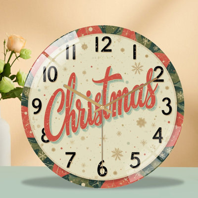 Horloge murale de Noël avec horloge murale 12 po