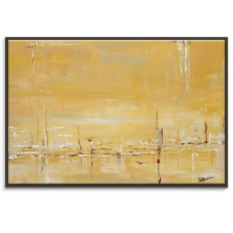 Summer Glow by Patricia Baliviera - Painting on Canvas, 102cm H x 152cm W, Black Floater Frame