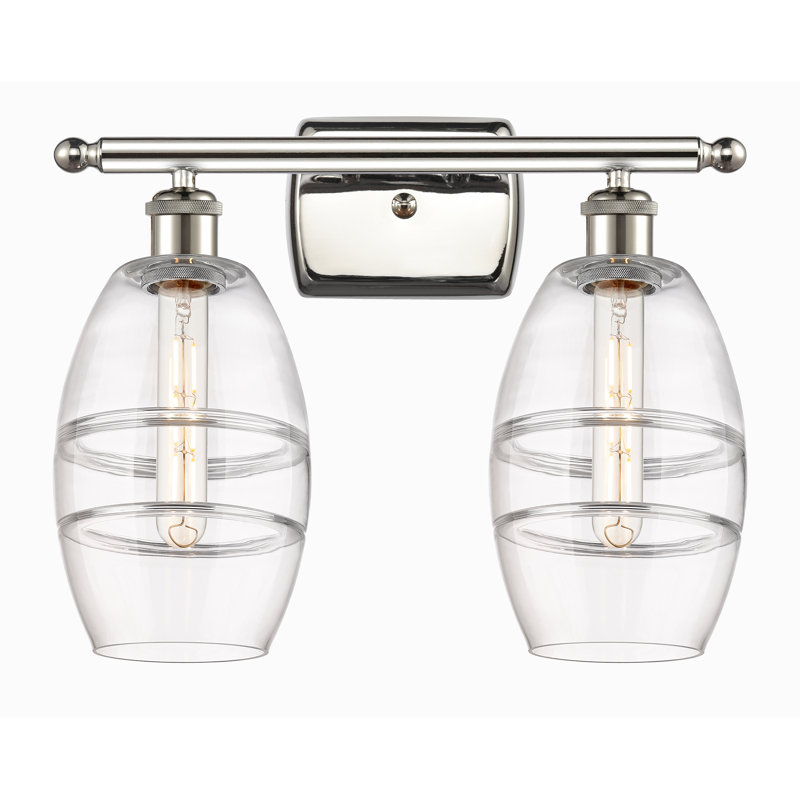 Éclairage pour meuble-lavabo à 2 lumières 16 po Ballston Bettylou, Transparent, Nickel poli