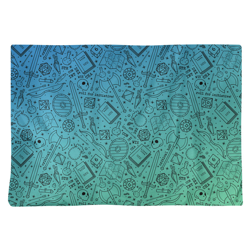Napperon en coton 18 po Classic RPG, Vert, bleu et noir