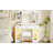 White Vanity Desk With LED Mirror, RGB Glass Light Cabinets, 3 Drawers, Storage Shelves, And Stool-843613573