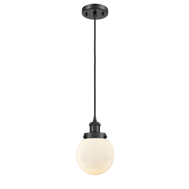 Chippewa 1 - Light Single Pendant, No Bulb Included, Matte White, Matte Black