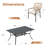 6-Person Patio Dining Set with Rectangular Dining Table and Cushioned Stackable Rattan Chairs