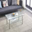 Table, table basse en verre transparent transparent, table basse en verre trempé pour le salon
