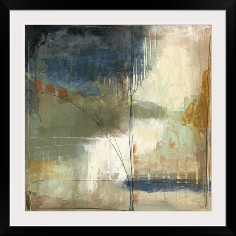 «Maritime Vision I» par Jennifer Goldberger, reproduction d'art, H 28 x l 28 po x P 1 po, Cadre noir