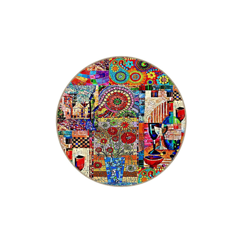 Tapis lavable Modern, Sous-tapis rond 3 pi 3 po inclus