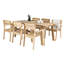 Charvi 6 - Person Acacia Solid Wood Patio Dining Set Rectangular Table