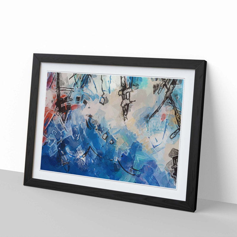 Way for a Moment in Abstract - Picture Frame Graphic Art Print, 35cm H x 50cm W x 2cm D, Black