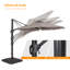 Parasol à DEL déporté Darcie-May de 3,35 m (11 pi) avec base, parasol extérieur toutes saisons pour terrasse, jardin et cour.-437990480