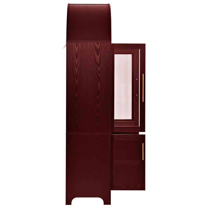 Armoire de rangement de 73 po de hauteur avec garde-manger arqué, Red