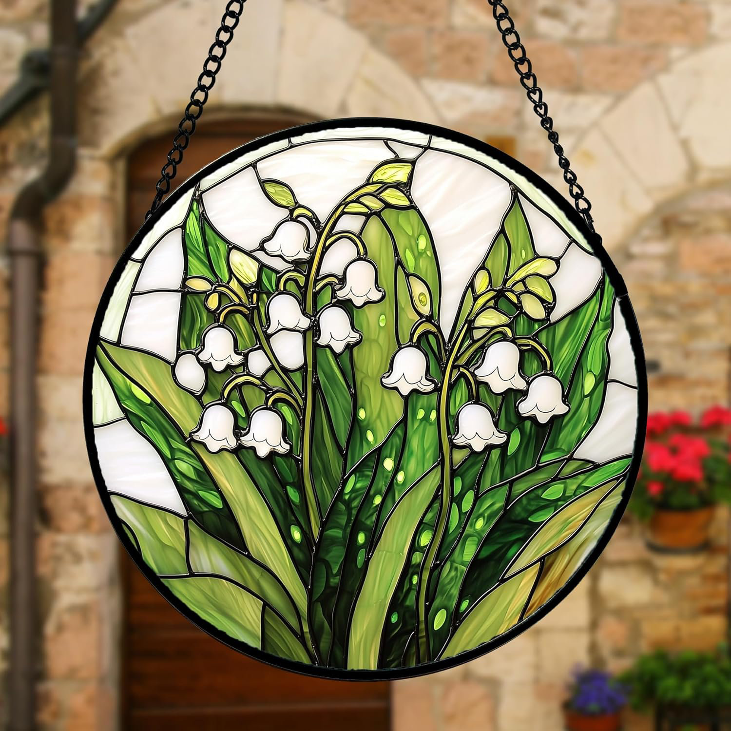 Stock Preferred Stained Glass Lily Of The Valley Suncatcher | Wayfair