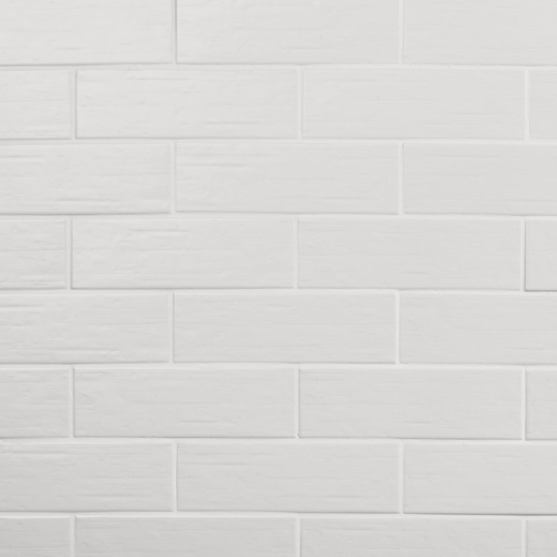 Carreau de mur et de sol en brique de porcelaine 3 po x 9 po Crux, Blanc mat