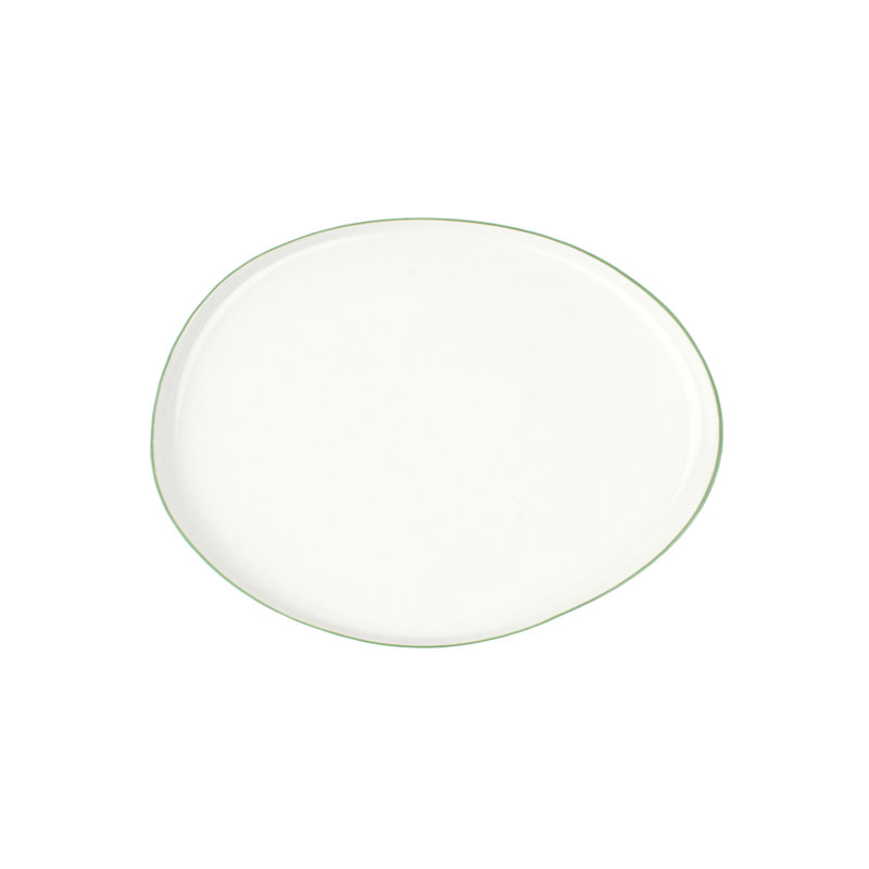 Canvas Home Abbesses Porcelain Platter, White/Green
