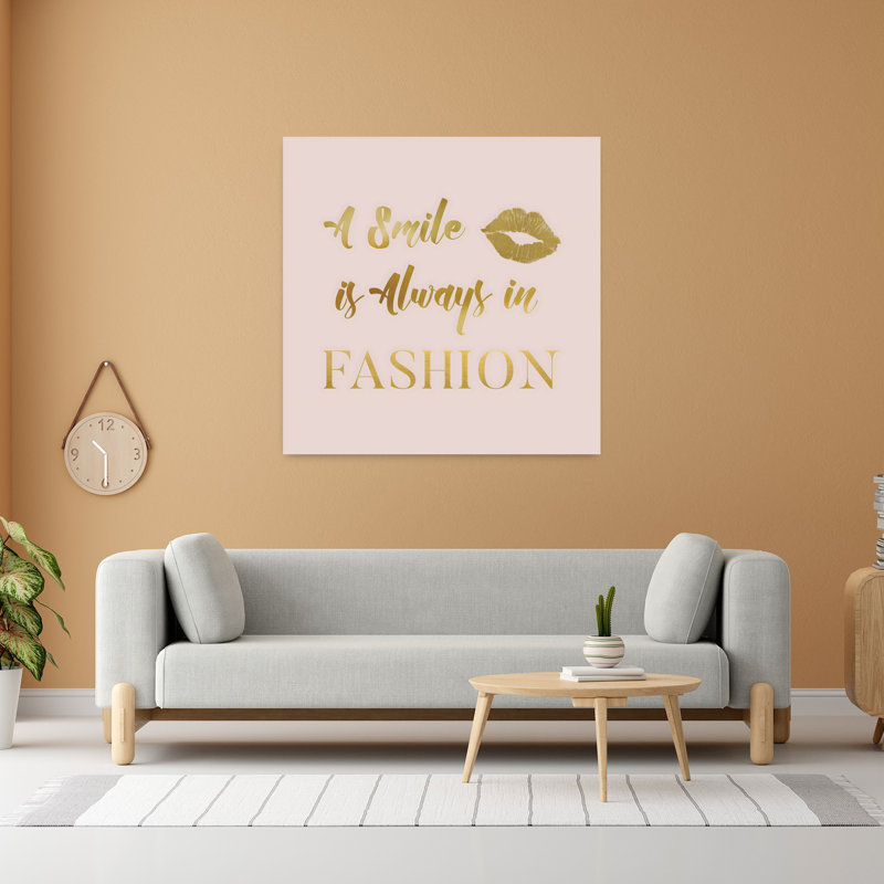 Art mural moderne élégant et minimaliste avec sourire, H 48 po x l 48 po