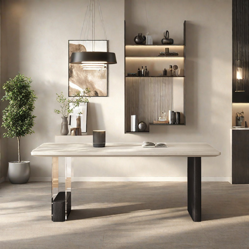 Rectangular household dining table, 29.52"H x 78.74"L x 31.49"W