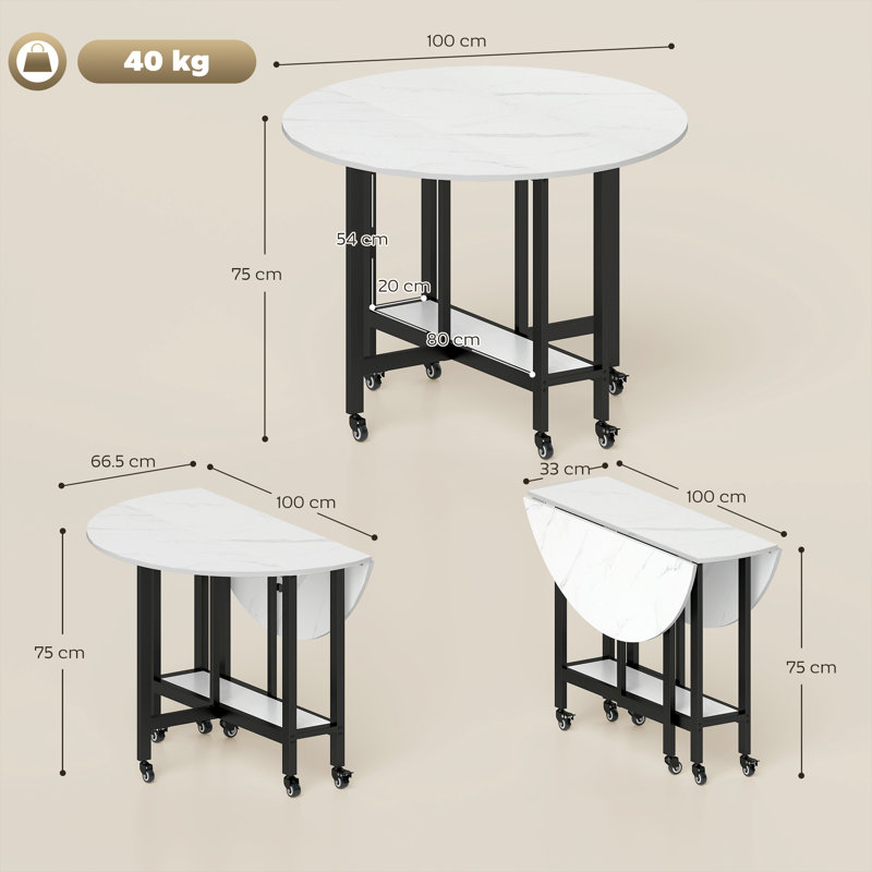 Round Metal Base Dining Table, 75cm H x 100cm x 100cm D