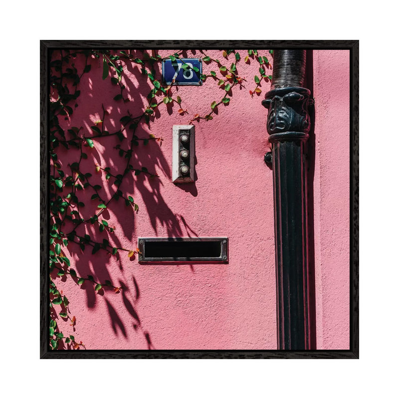 Charleston Pink XIX by Bethany Young - Print on Canvas, Black Framed, 66.04cm H x 66.04cm W x 3.81cm D