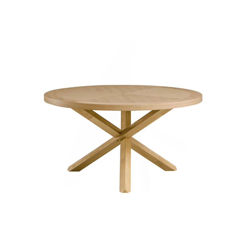Kasem Oak Finish Round Dining Table