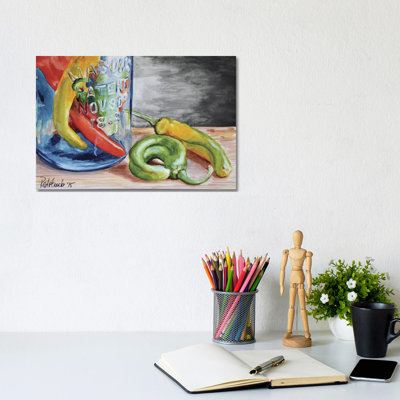 1858 Chili Peppers by Jennifer Redstreake - Wrapped Canvas Print