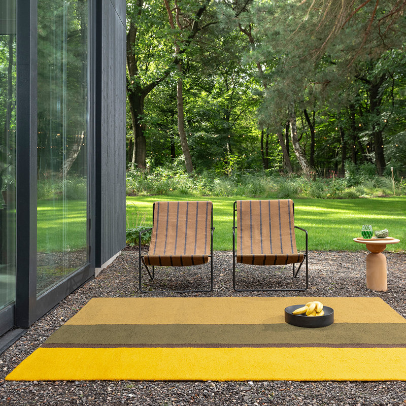 Habitat Festival Hand Tufted Striped Area Rug in Brown/Yellow/Gray/Black, Rectangle 5'3" x 7'6"