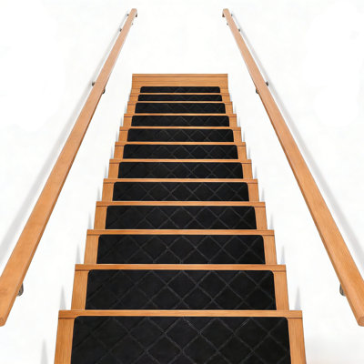 15-Piece Kokichi Non-Slip Carpet - High-Density Wool Blend, Noise Reducing & Machine Washable, Self-Adhesive For Wood, Tile & Glass Stairs, Easy Installation & Removal