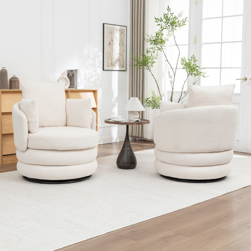 Fauteuil pivotant Castanedo, Beige