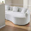 Canapé en chenille beige peu encombrant, design incurvé moderne pour une vie compacte