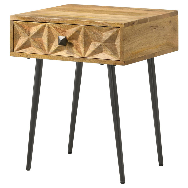 Dkota 1-drawer Rectangular Accent Side Table Natural, Natural