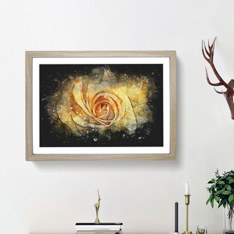 Yellow Rose - Framed Print, Oak Framed, 62cm H x 87cm W x 2cm D