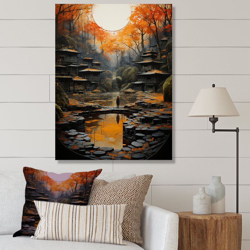 " Zen Landscape Harmony ", Wrapped Canvas, 40" H x 30" W x 1.5" D