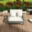Double Chaise Lounge With Adjustable Back And Cushions-646163143