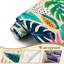 Peler et coller le papier peint adhésif tropical, jungle exotique moderne, collage, art mural contemporain sans soudure, adhésif et amovible