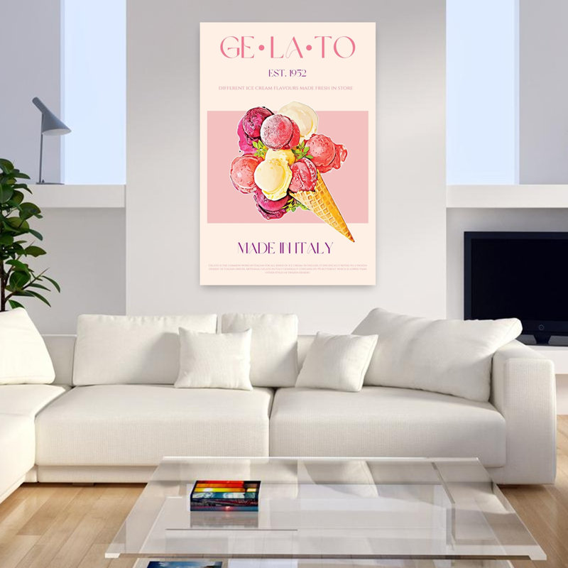 Art mural d'été, Sweet Italian Gelato, H 48 po x l 32 po