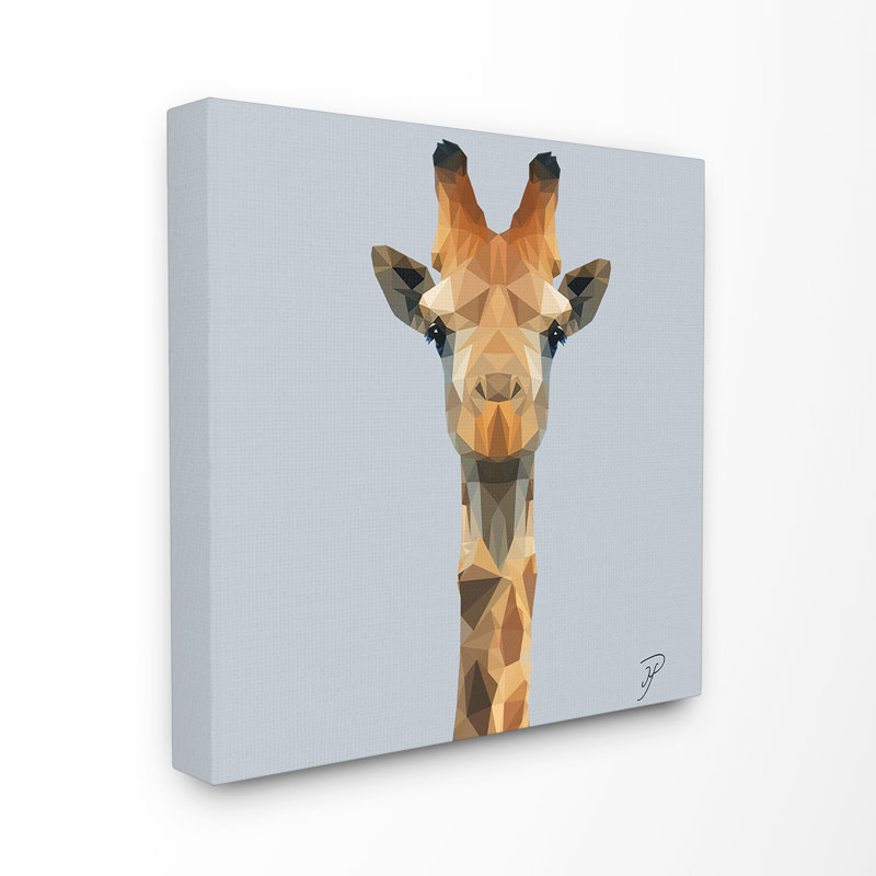 « polygon triangles giraffe », impression, Toile tendue, H 24 po x l 24 po x P 1,5 po