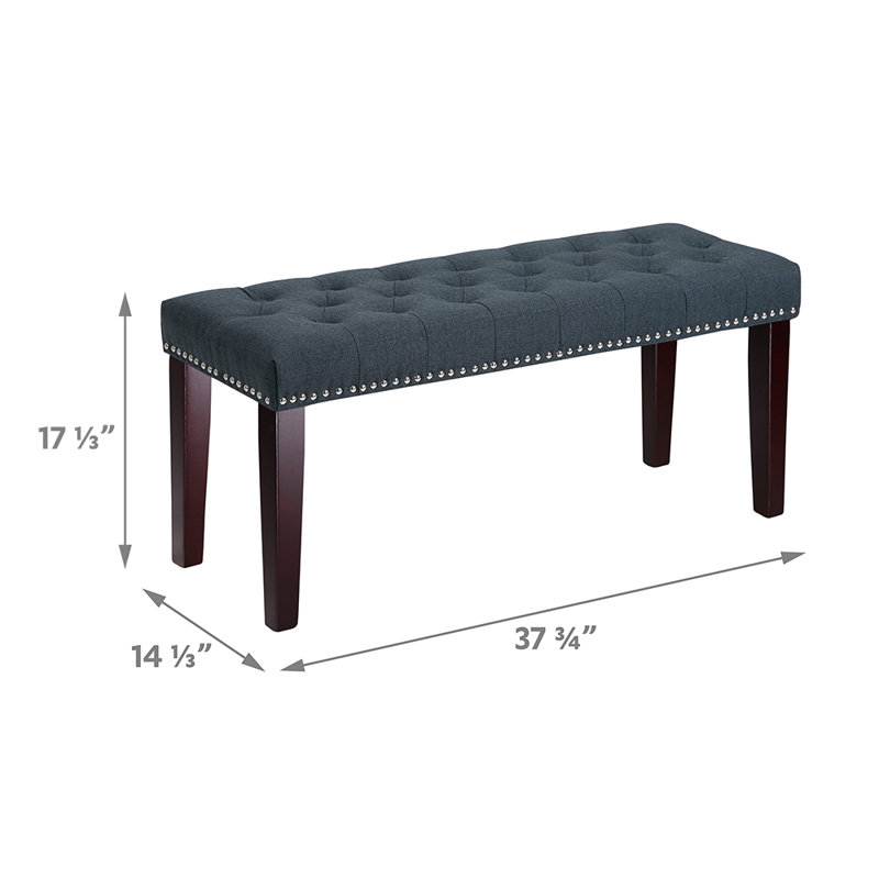 Banc rembourré de 38 po, Bleu marine