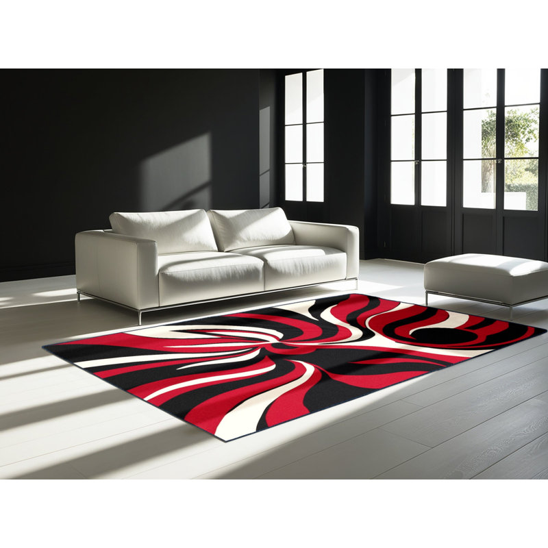 Flame Arc Rug, Square 4'