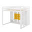 Lit mezzanine en bois pleine grandeur avec garde-robe, tablettes et armoire-118032702