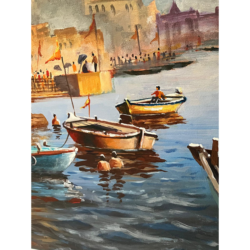 Banaras Ghat | Acrylique sur toile | Par Kulwinder Singh