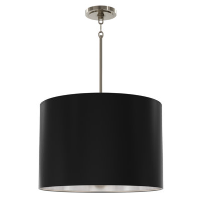 Jack Pendant - 4-Light - Modern Brass - Shannon Oyster Fabric