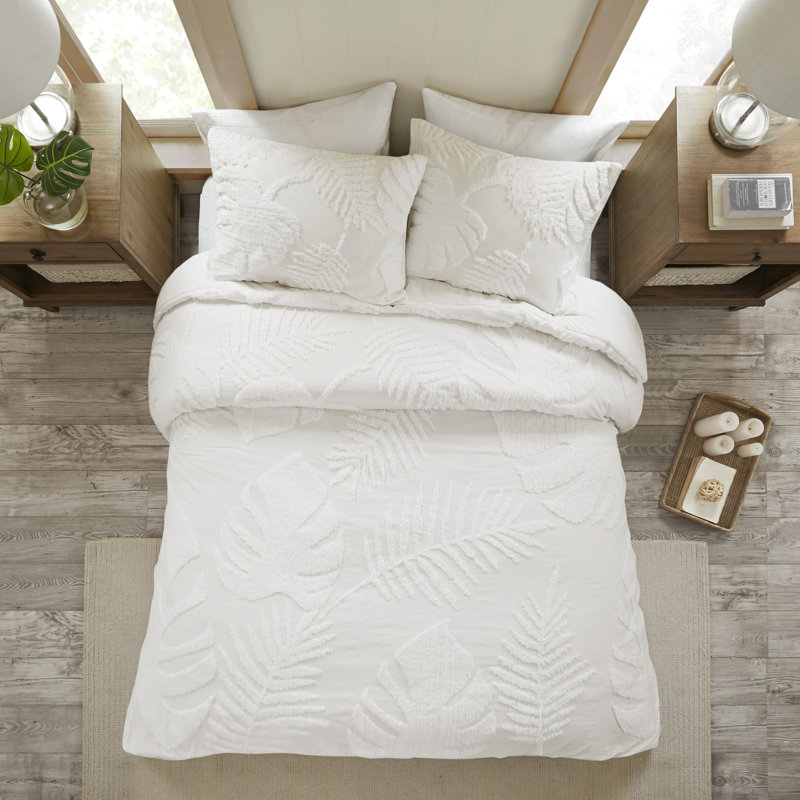 Édredon très grand / très grand - chenille de coton, charme côtier, édredon 3 pièces rembourré très grand, style chambre à coucher,