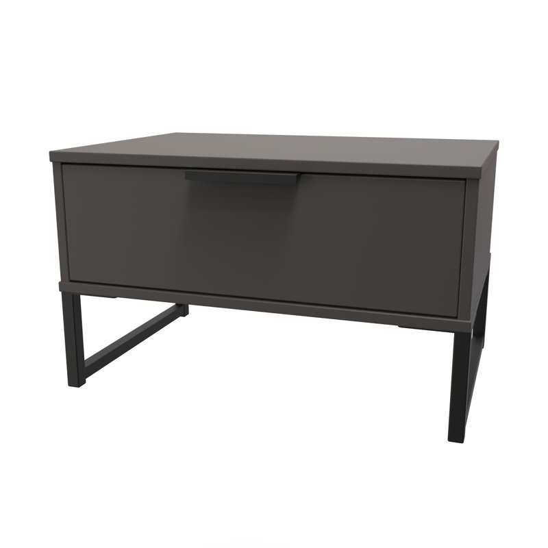 Turah 58cm W Manufactured Wood Bedside Table, Graphite