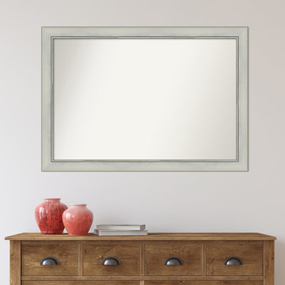 Flair Silver Patina Bathroom Vanity Non-Beveled Wall Mirror