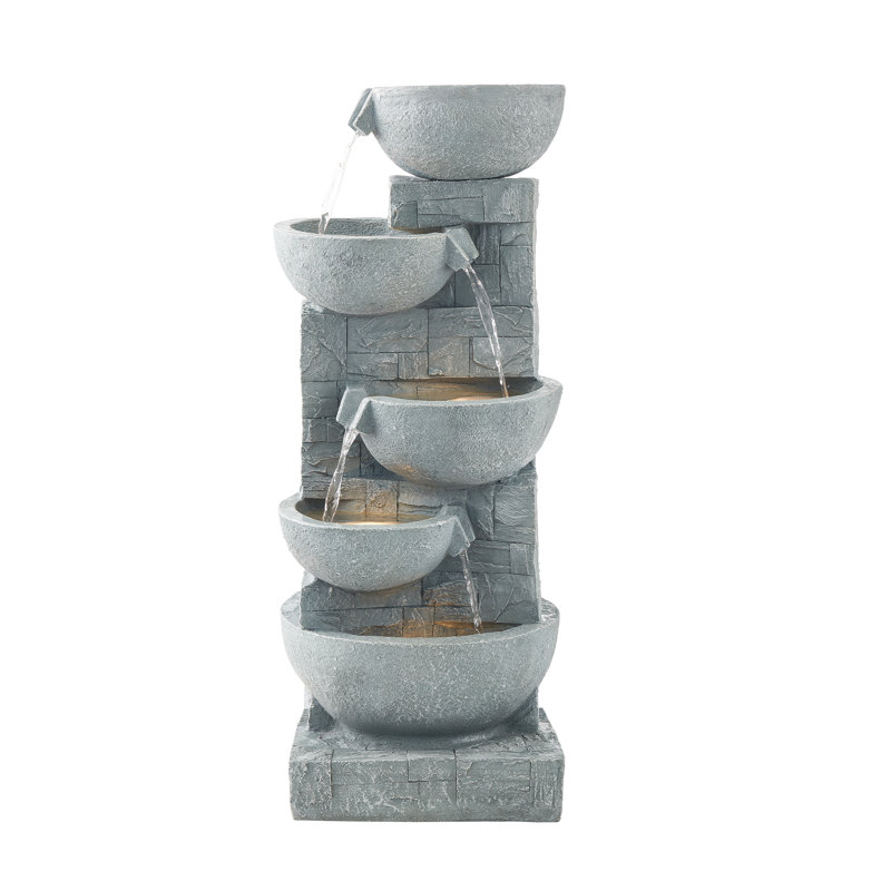 Weather Resistant Waterfall Fountain with Lights