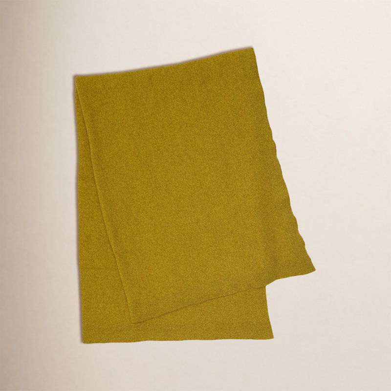 Jeté simple tricoté, Moutarde, L 95 po x l 65 po
